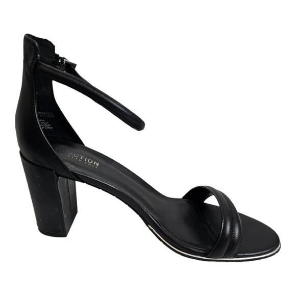 Kenneth Cole Reaction Womens Lolita Black Leather Open Toe Ankle Strap Size 10 - Picture 6 of 11